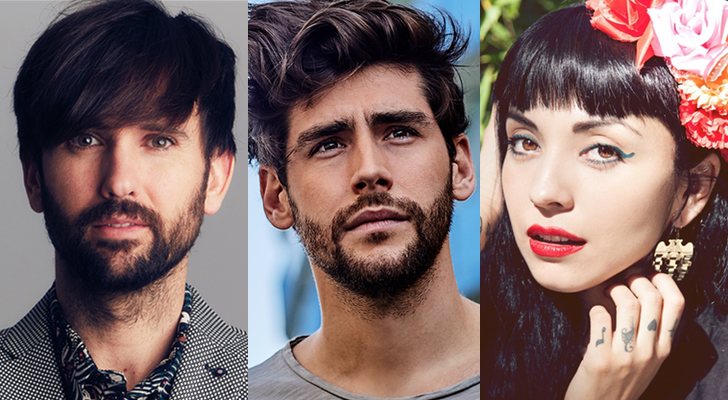 David Otero, Álvaro Soler y Mon Laferte, en la Gala 4 de 'OT 2018'