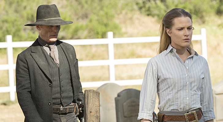 Ed Harris y Evan Rachel Wood en 'Westworld'