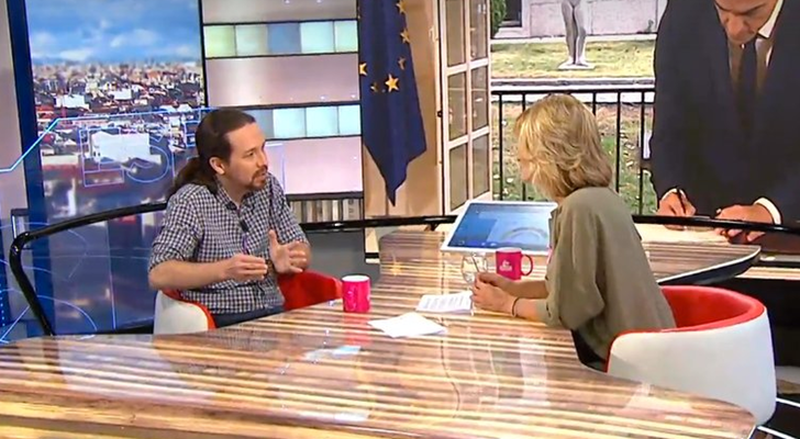 Pablo Iglesias y Susanna Griso en 'Espejo público'