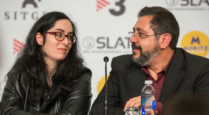 Lolita Aldea junto al guionista Juan Torres