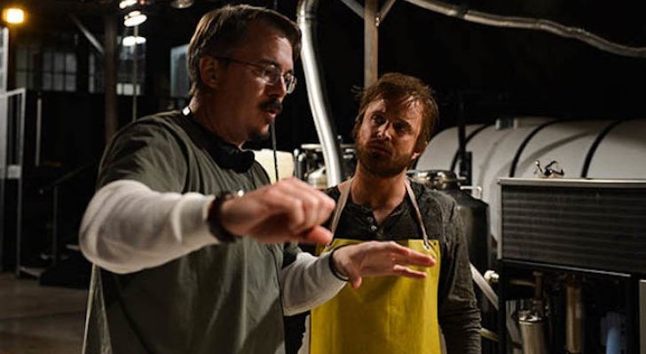 Vince Gilligan junto a Aaron Paul en el rodaje de &#39;Breaking Bad&#39;