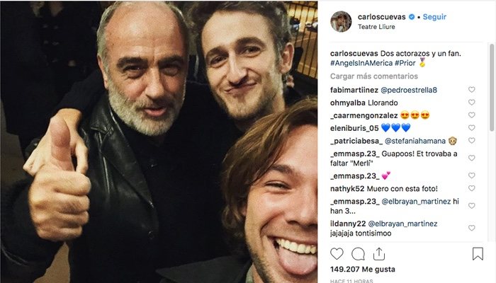Carlos Cuevas y Francesc Orella visitaron a Joan Amargós en el Teatre Lliure