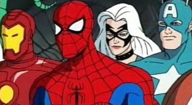Varios personajes de Marvel durante la adaptación de "Secret Wars de 'Spider-Man: The Animated Series'