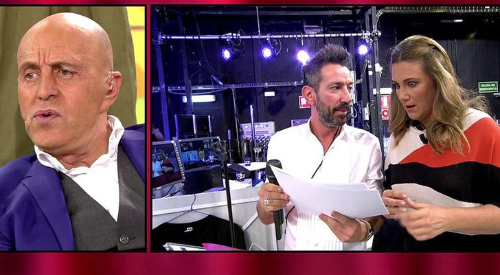 Carlota Corredera y David Valldeperas, perplejos en 'Sálvame' ante unas imágenes de Kiko Matamoros