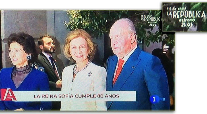 Imagen de &#39;Audiencia abierta&#39; con la publimosca de &#39;14 de abril. La República&#39; resaltada (USO)