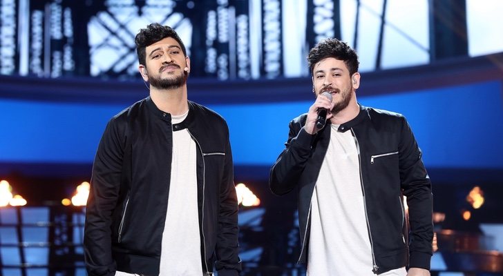 Cepeda y Manu Sánchez en la Gala 9 de 'Tu cara me suena'