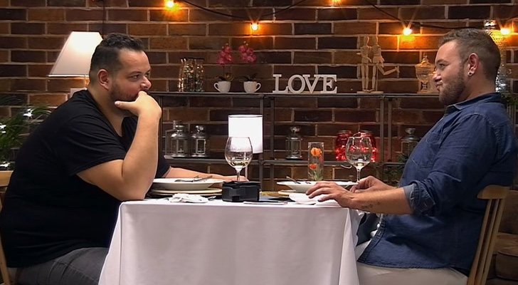 Jerónimo y Mariano cenando en 'First Dates'