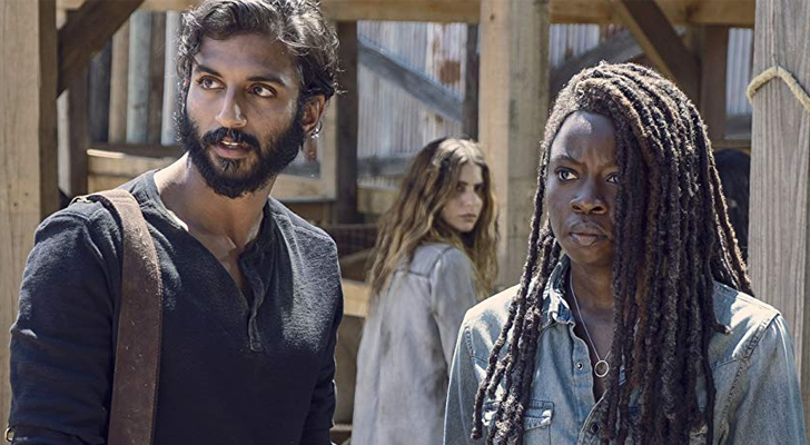 Avi Nash y Danai Gurira en 'The Walking Dead'