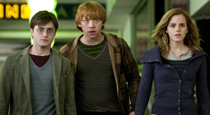 Daniel Radcliffe, Rupert Grint y Emma Watson en "Harry Potter"