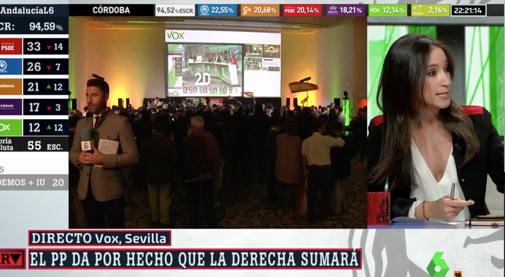 Manuel Torres conectando con Telecinco y apareciendo en laSexta