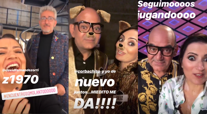 Vídeos de Instagram publicados por Silvia Abril junto a David Fernández y José Corbacho