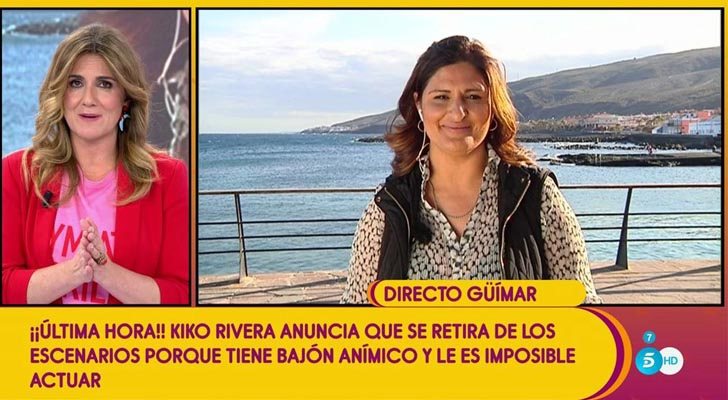 La alcaldesa de Güímar durante una conexión en directo en 'Sálvame'