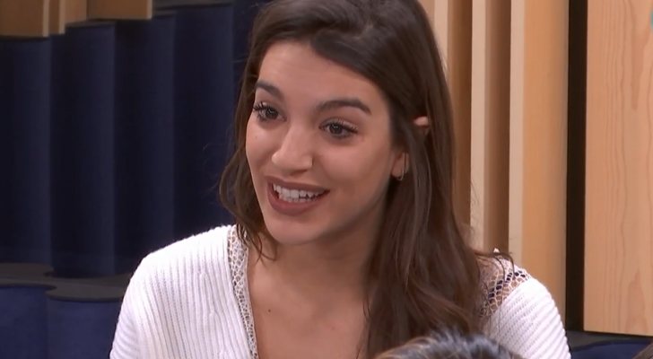 Ana Guerra en su visita a la Academia de 'OT 2018'