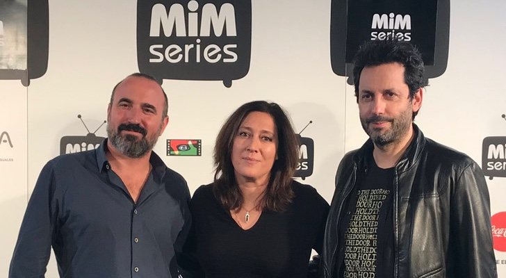 Pau Freixas, Belén Macías y Manuel Ríos en el photocall del Festival MiM Series 2018