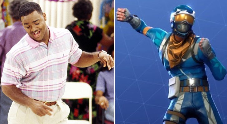 Alfonso Ribeiro y un personaje de &quot;Fortnite&quot;
