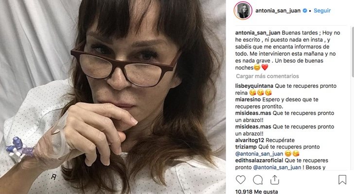 Antonia San Juan en la publicación de su Instagram