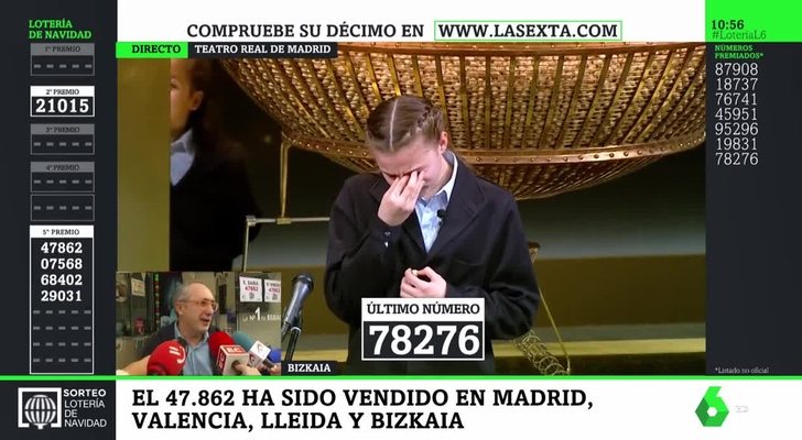 laSexta durante la retransmisión de la Lotería