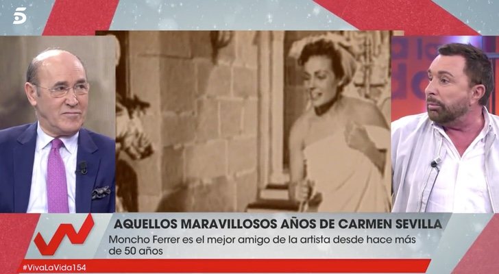 Moncho Ferrer y José Manuel Parada en el programa de 'Viva la vida' dedicado a Carmen Sevilla 