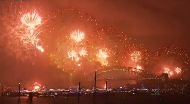 Imagen del espectáculo de fuegos artificiales en Sydney