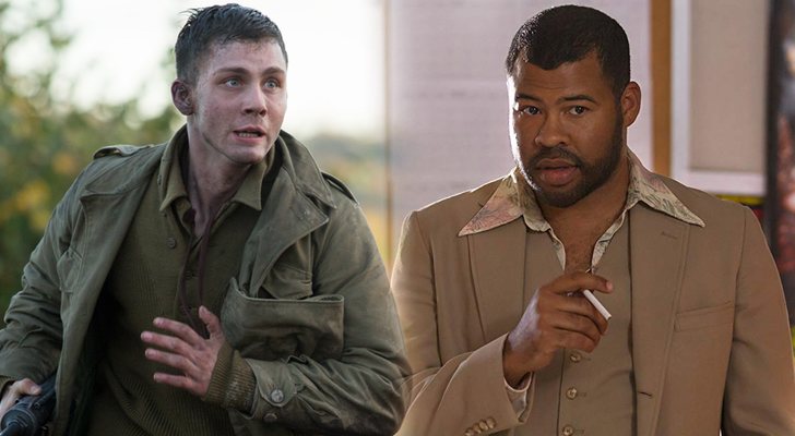 El actor Logan Lerman y el productor ejecutivo Jordan Peele