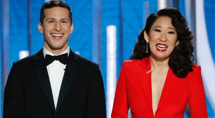 Andy Samberg y Sandra Oh, presentadores de los Globos de Oro 2019