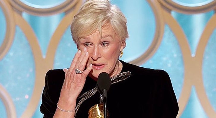 Glenn Close durante su discurso en los Globos de Oro 2019