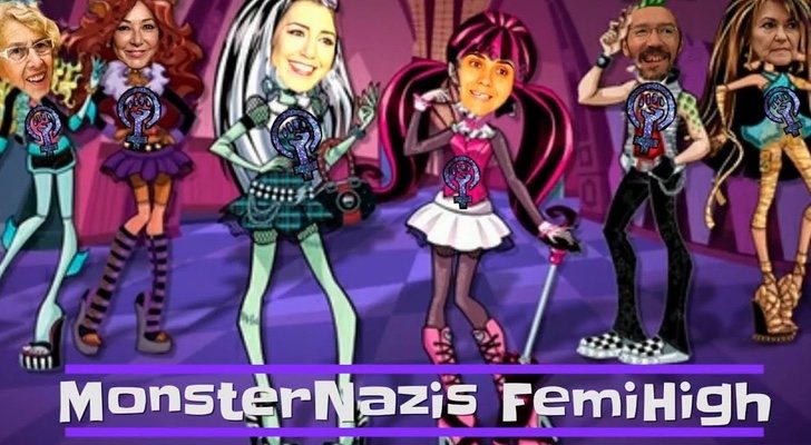 Caricatura de las "Monster Nazis FemiHigh"