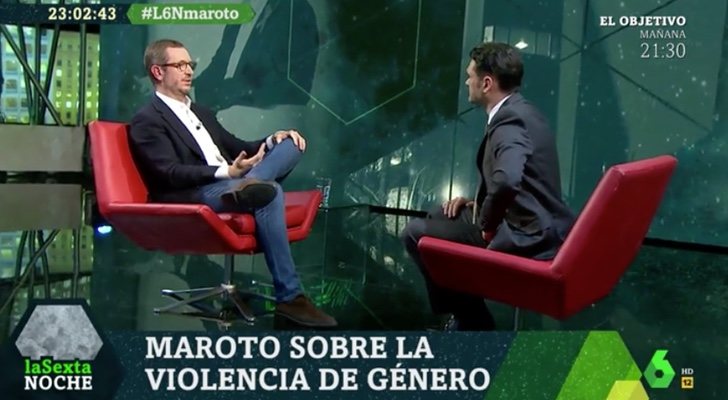 Iñaki López entrevista a Javier Maroto en el plató de 'laSexta Noche'
