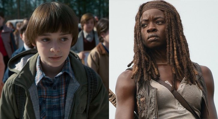 Noah Schnapp y Danai Gurira como Will y Michonne de 'Stranger Things' y 'The Walking Dead'