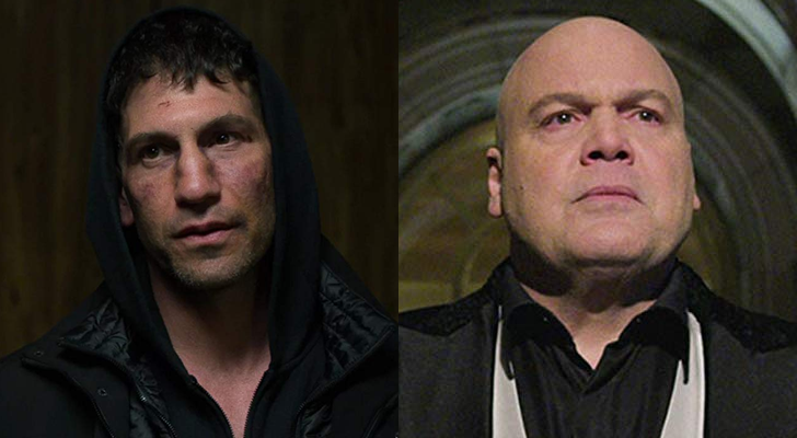 Frank Castle (Jon Bernthal) en 'The Punisher' y Kingpin (Vincent D'Onofrio) en 'Daredevil'
