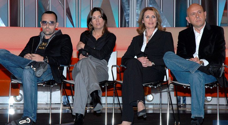 Noemí Galera junto con Risto Mejide en el jurado de 'OT 2008'.