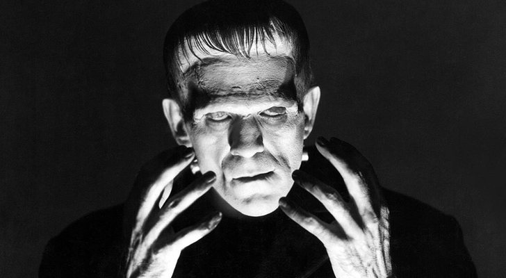 Boris Karloff como el monstruo de "Frankenstein" en la adaptación cinematográfica de 1931