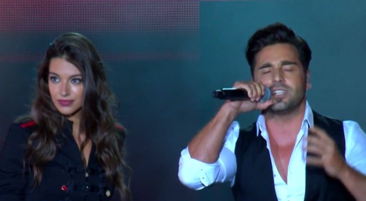 Ana Guerra y David Bustamante en el concierto de 'OT Bernabéu'