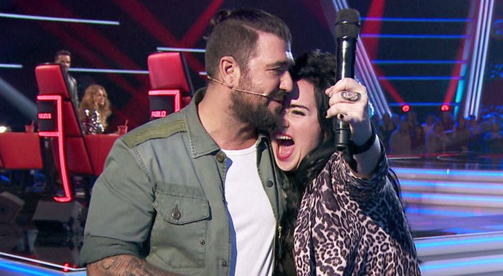 Antonio Orozco y Lydia, una de las concursantes de su equipo en 'La Voz'