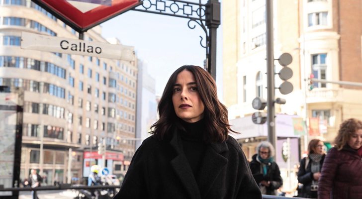 Cecilia Suárez en la plaza del Callao