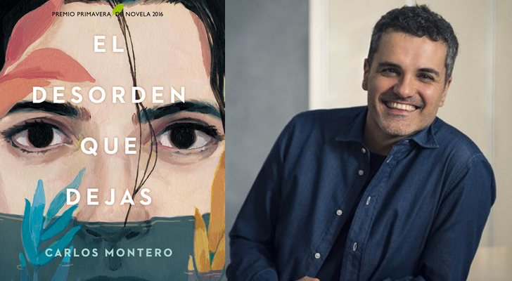 Carlos Montero junto a la portada de su novela "El desorden que dejas"