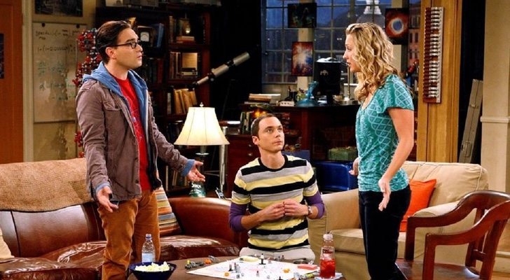 Sheldon Cooper, Leonard Hofstadter y Penny Hofstadter en 'The Big Bang Theory'