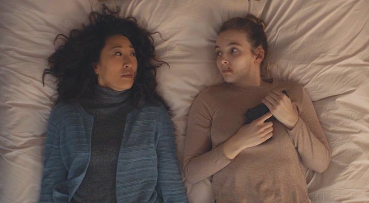 Sandra Oh y Jodie Comer como Eve Poliastri y Villanelle en 'Killing Eve'