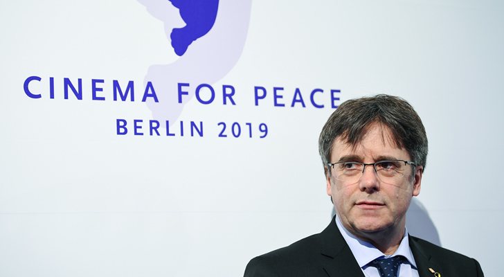 Carles Puigdemont en la gala de los premios Cinema for Peace 2019