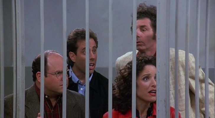 Jerry, George, Elaine y Cosmo en 'Seinfeld'