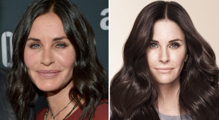 Courteney Cox en 2015 (izquierda) y 2019 (derecha)