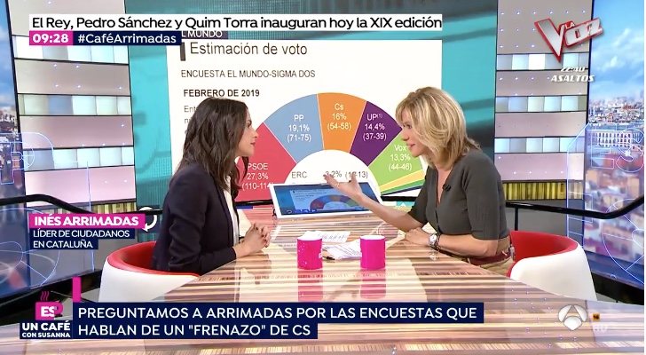 Susanna Griso entrvista a Inés Arrimadas en 'Espejo Público: Un café con Susanna'