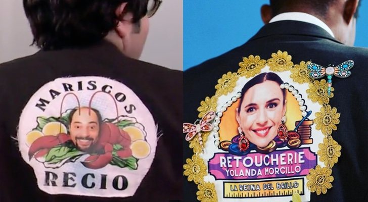 Publicidad de Mariscos Recio antes y Retoucherie Yolanda Morcillo en la nueva temporada de 'La que se avecina'