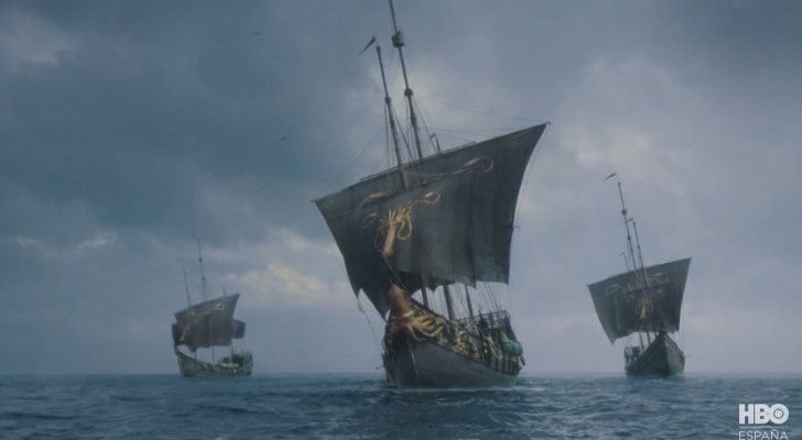 La compañía dorada con el escudo de Greyjoy en 'Juego de Tronos'