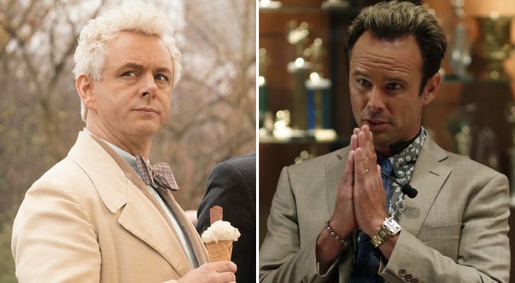 Michael Sheen en 'Good Omens' y Walton Goggins en 'Vice Principals'