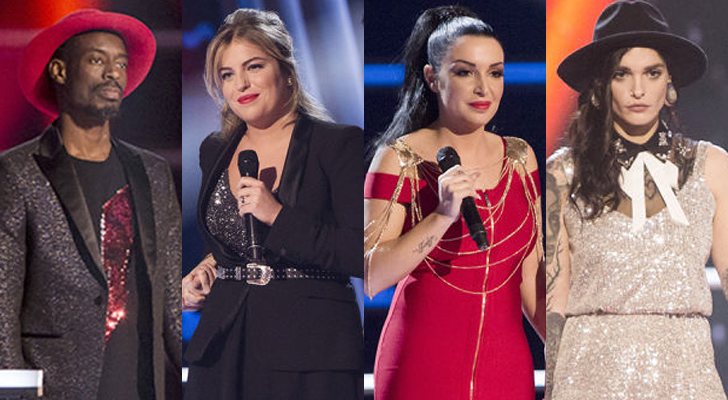 Mel, Apryl, Elena y Giosy, concursantes eliminados en las batallas de 'La Voz'