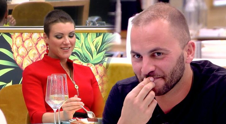 María Jesús y Antonio durante su cena el pasado lunes