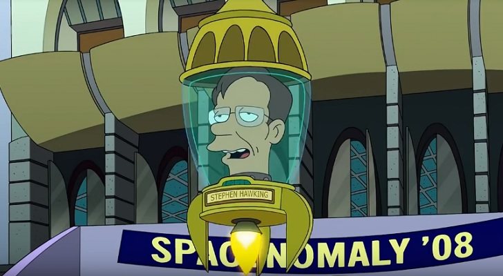 La cabeza de Stephen Hawking en 'Futurama'