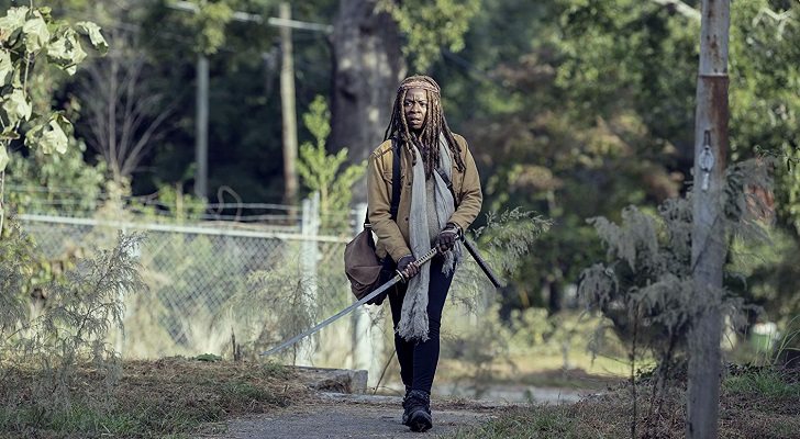 Michonne embarazada en un flashback en 'The Walking Dead'