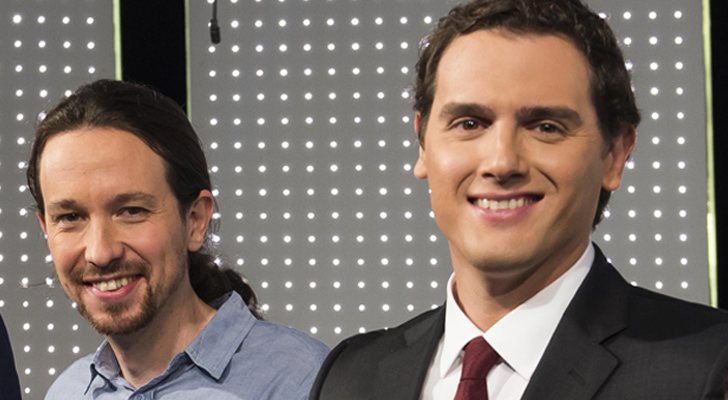 Pablo Iglesias y Albert Rivera en uno de los debates televisivos de Antena 3